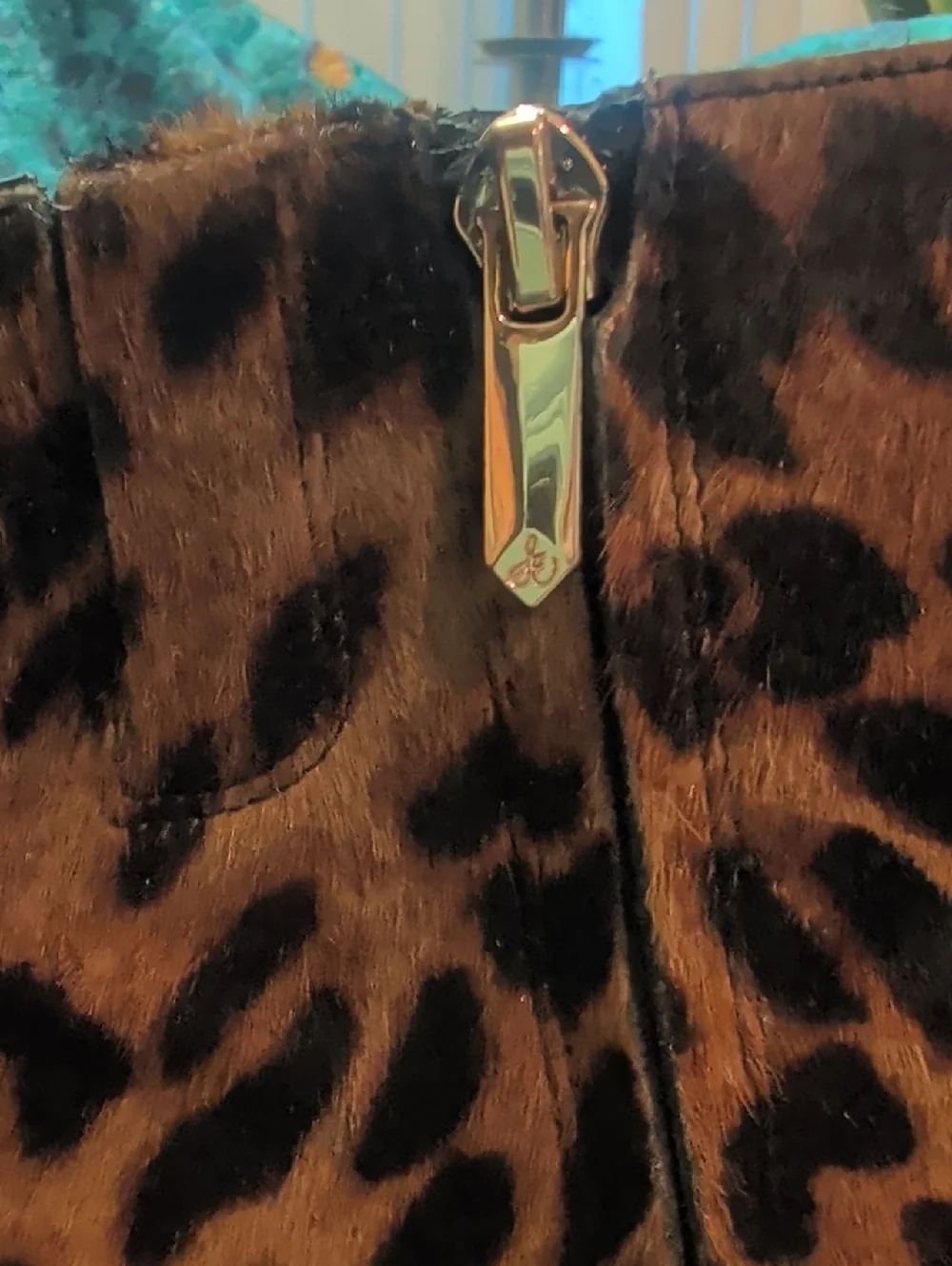 6.5 Sam Edelman Leopard Print Ankle Boots in Brown and Black. Block Heel. - Picture 6 of 11
